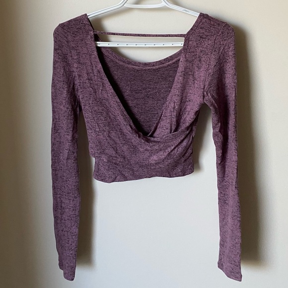 Purple Soft Garage Long Sleeve Crop - Picture 3 of 4